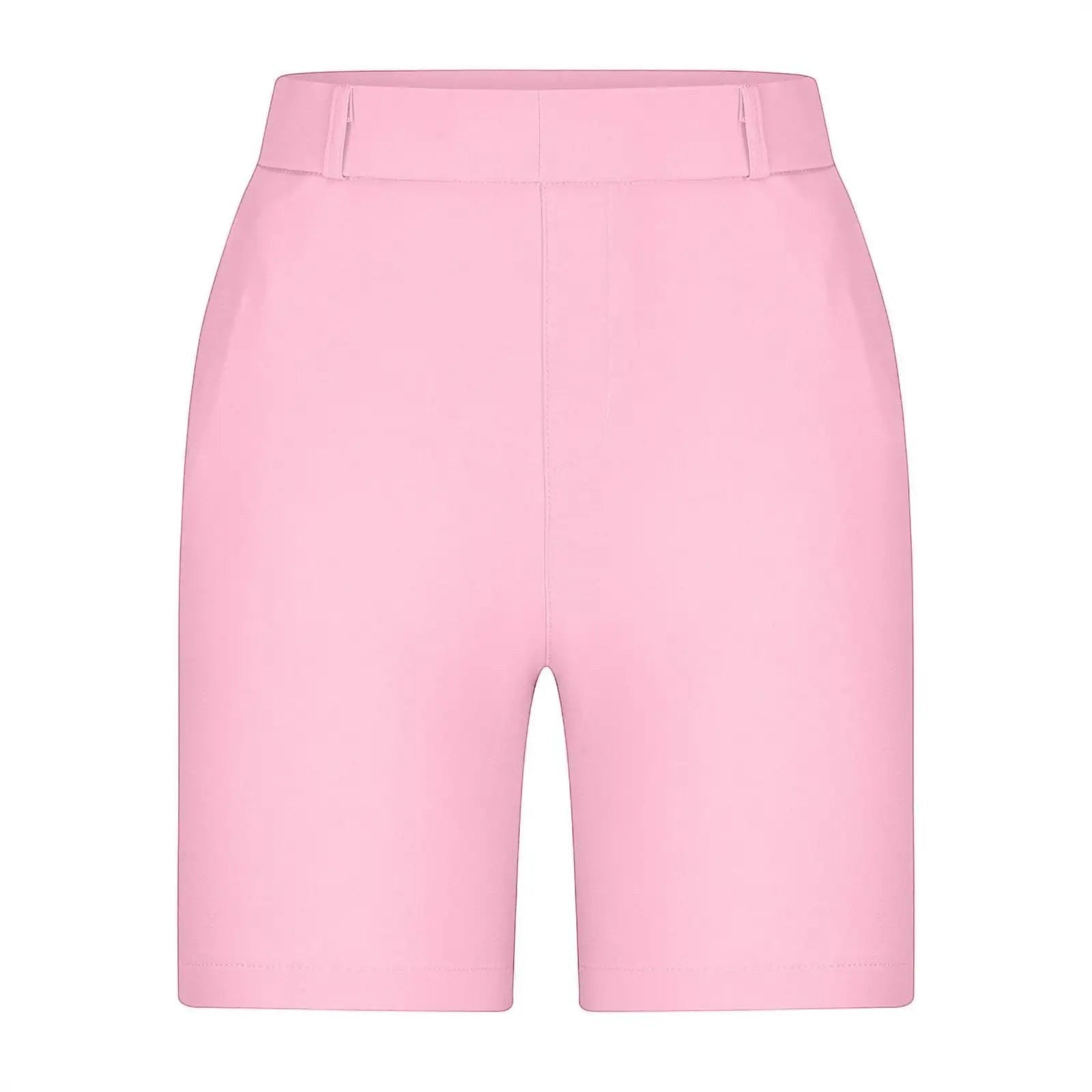ZOFIA ATELIER pink straight-leg summer shorts with a relaxed fit and minimalist design.