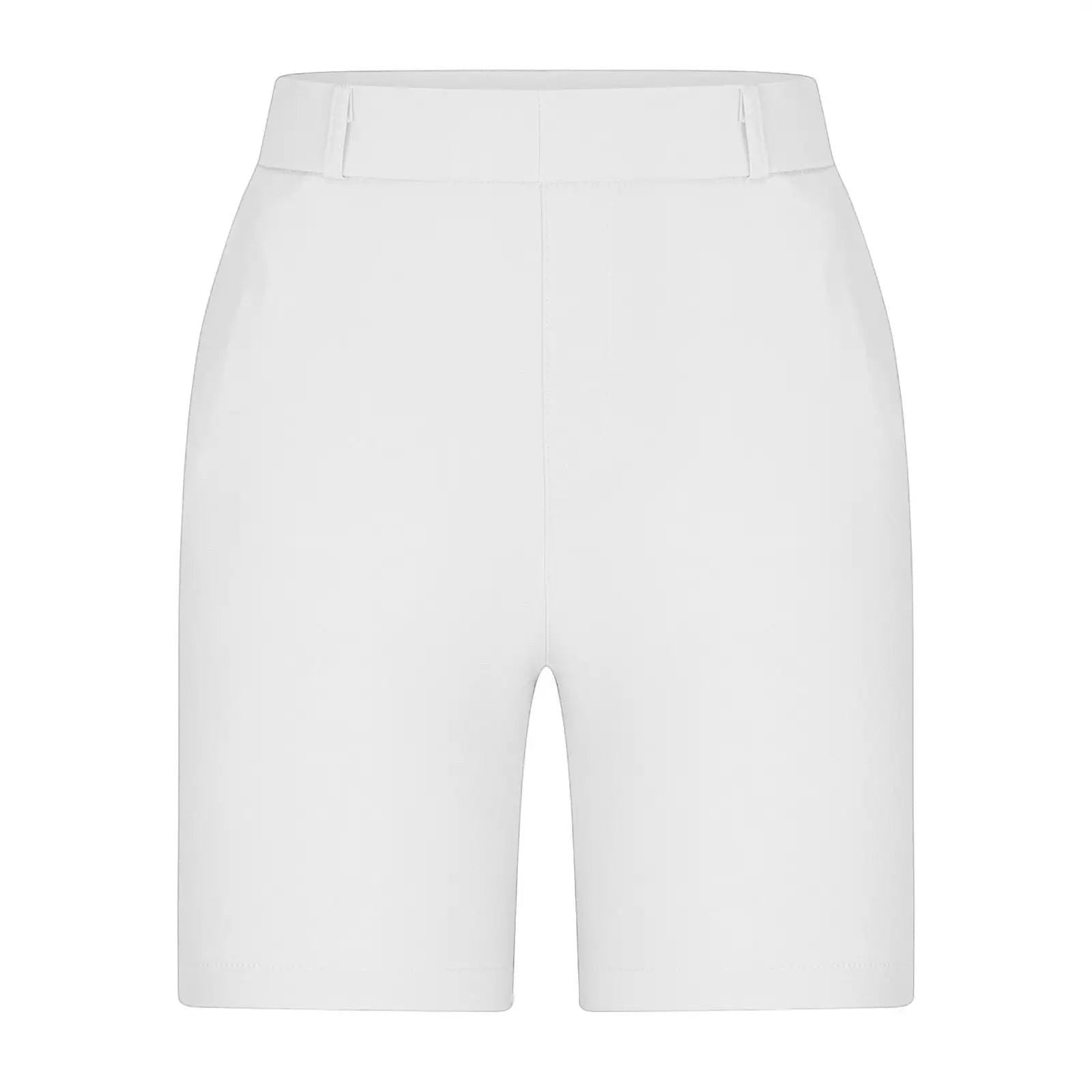 ZOFIA ATELIER white straight-leg summer shorts with a relaxed fit and minimalist design.